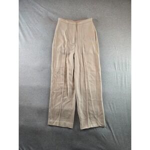Toteme Pants Womens 36 (26x30) Beige Wool Blend Wide Business Trousers Pleated‎